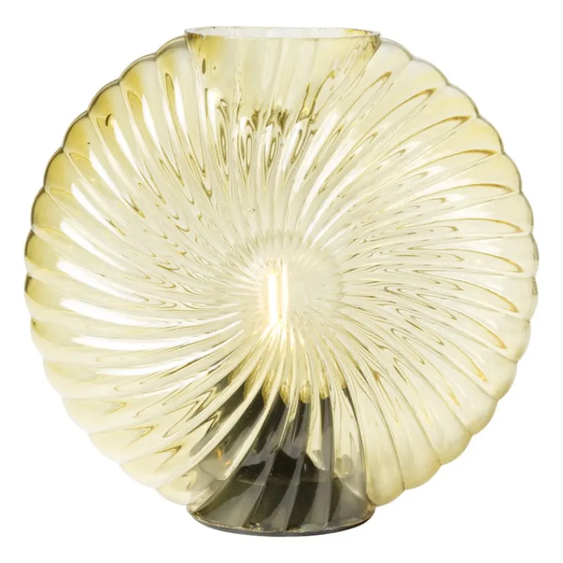 Xenos Kerstcadeaus|Tafellampen-Tafellamp schelp - geel - 17x18x7.5 cm