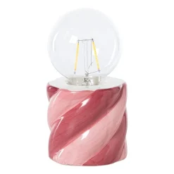 Xenos Kerstverlichting|Tafellampen-Tafellamp spekje - rood/roze - ø8.5x17 cm