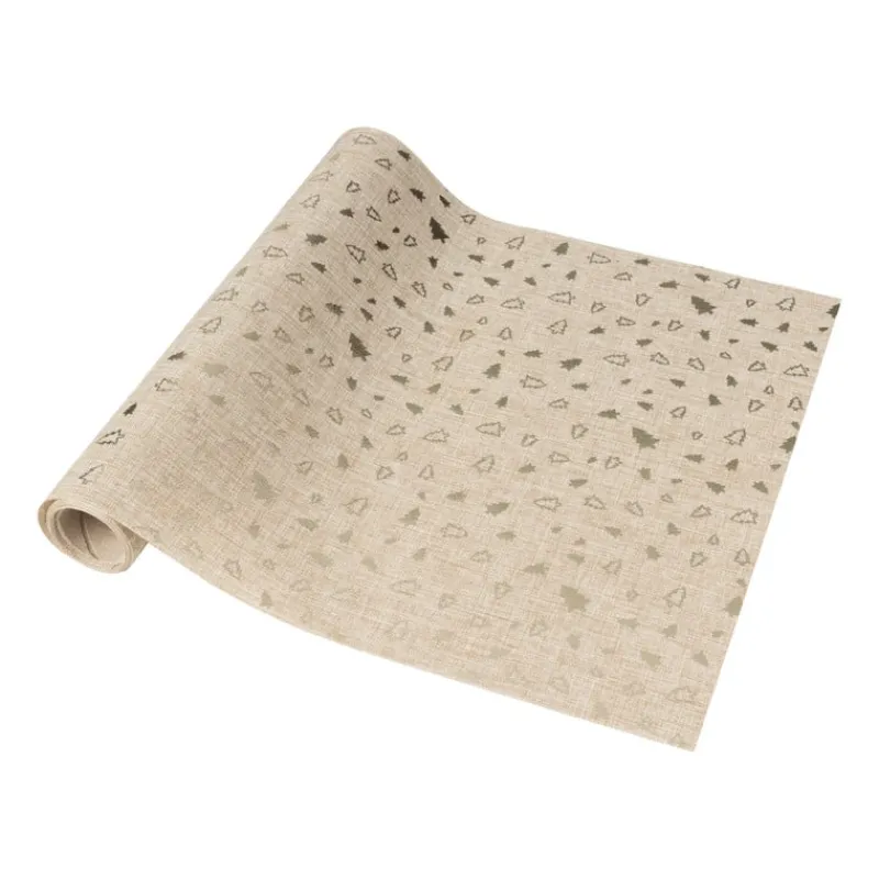 Xenos Kersttafelkleden-Tafelloper decostof - velvet/polyester - 28x150 cm