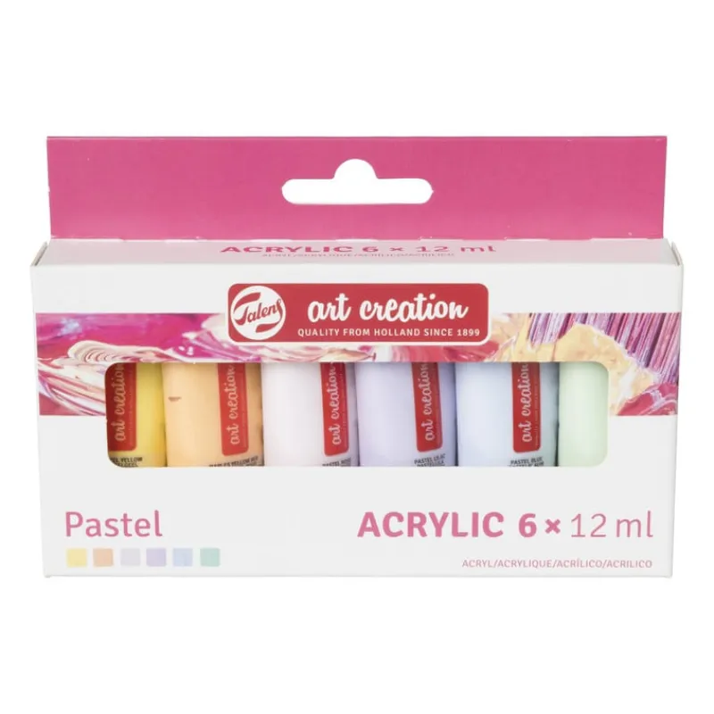 Xenos Verf-Talens acrylverf - pastel - set van 6