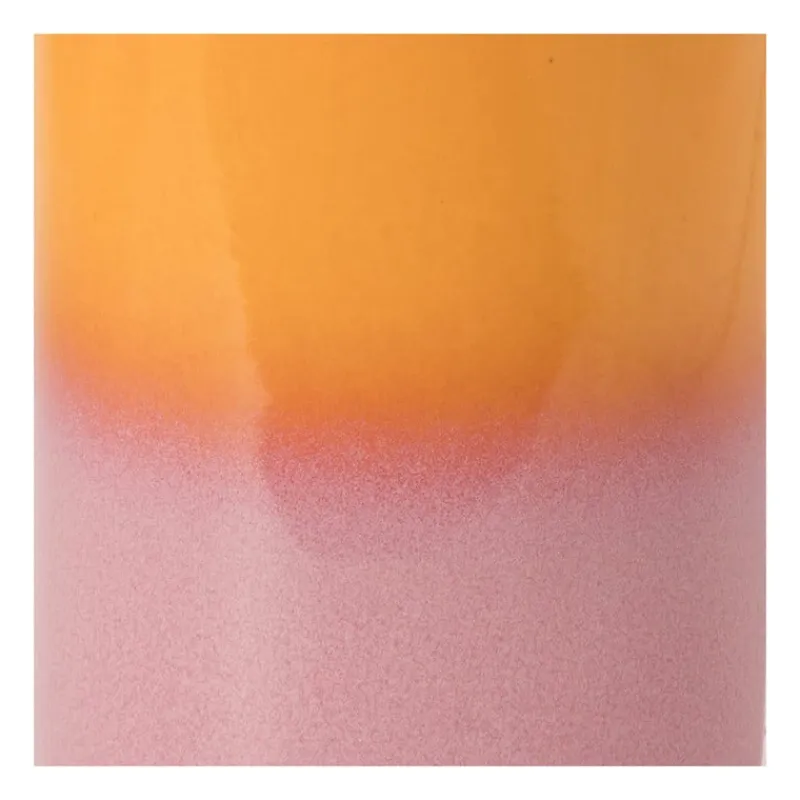Xenos Tandenborstelbekers|Badkamer Accessoires-Tandenborstel beker duo - oranje/roze - ø6.5x11.5 cm