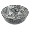 Xenos Sushi Servies|Tapasservies-Tapas rijstschaaltje Sevilla - zwarte streepjes - ø11.5x5.8 cm