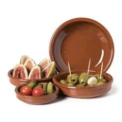 Xenos Tapasservies-Tapas schaaltje klei - bruin - ⌀14 cm