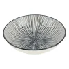 Xenos Sushi Servies|Tapasservies-Tapas schaaltje Sevilla - zwarte lijnen - ø14x3.5 cm