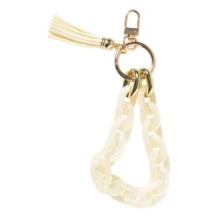 Xenos Tashangers-Tashanger ketting - wit - 20 cm