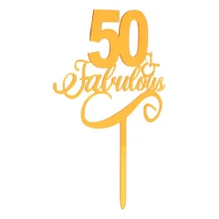 Tasty Me Cake Toppers-cake topper - 50 & fabulous - goud