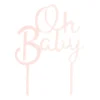 Tasty Me Cake Toppers|Babyshower-cake topper - Oh Baby - roze