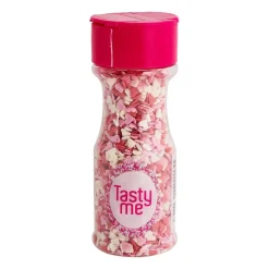 Tasty Me Babyshower|Taartdecoratie-suikerfiguur hartjes - roze/rood/wit - 55 gram