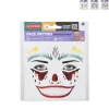 Xenos Verkleedaccessoires-Tattoo gezicht - diverse varianten - 14x18x0.1 cm