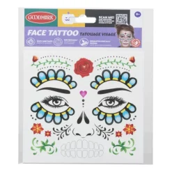 Xenos Verkleedaccessoires-Tattoo gezicht - diverse varianten - 14x18x0.1 cm