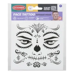 Xenos Verkleedaccessoires-Tattoo gezicht - diverse varianten - 14x18x0.1 cm