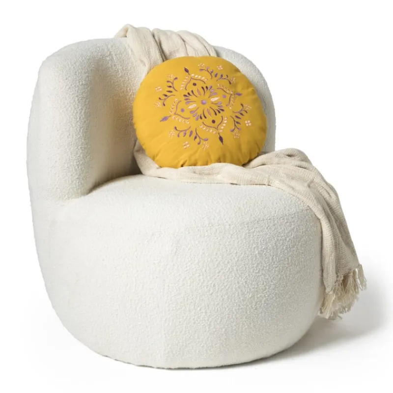 Xenos Fauteuils-Teddy fauteuil - wit - ø73.5x71.5 cm
