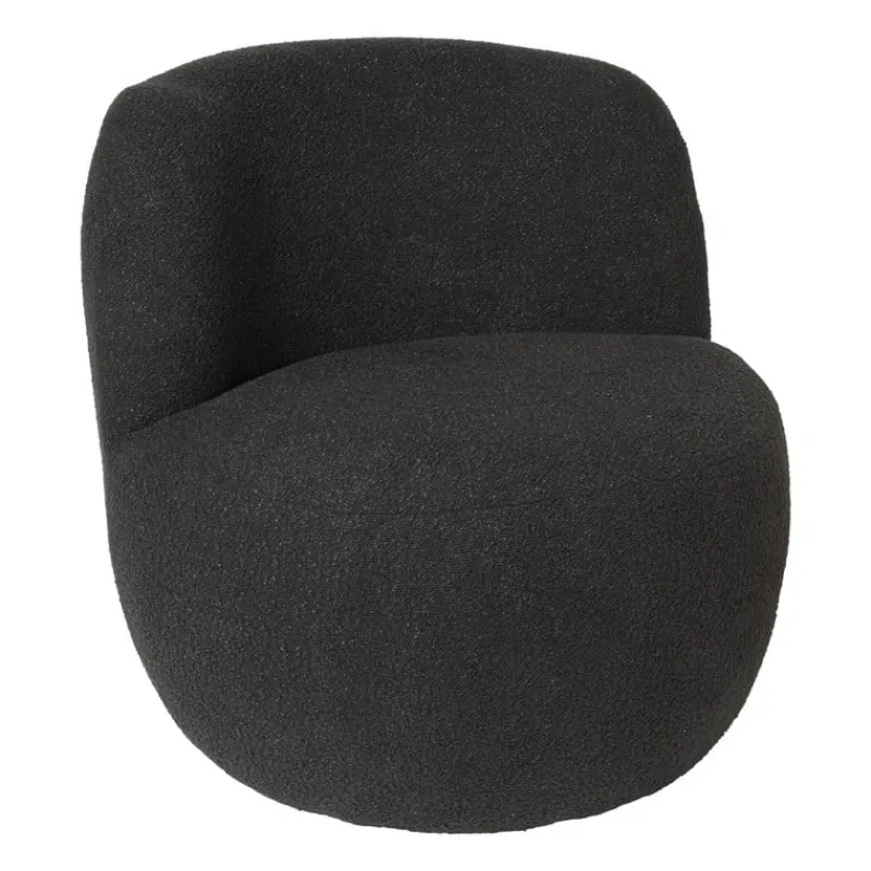 Xenos Fauteuils-Teddy fauteuil - zwart - ø73.5x71.5 cm