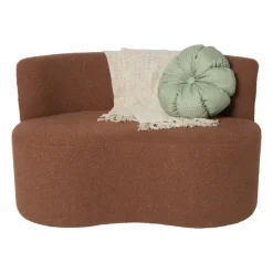 Xenos Bankjes-Teddy loveseat fauteuil - bruin - 71x120x71 cm