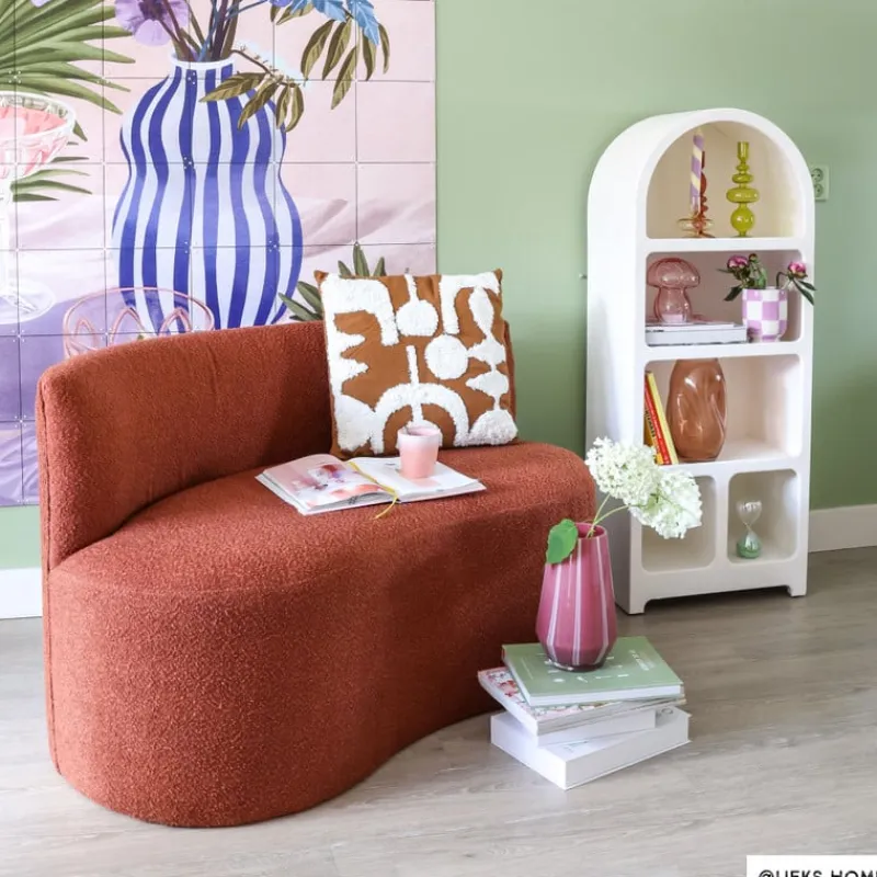 Xenos Bankjes-Teddy loveseat fauteuil - bruin - 71x120x71 cm