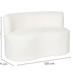 Xenos Bankjes-Teddy loveseat fauteuil - wit - 71x120x71 cm