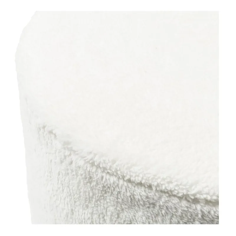 Xenos Poefjes-Teddy poef rond - wit - ø55x32 cm