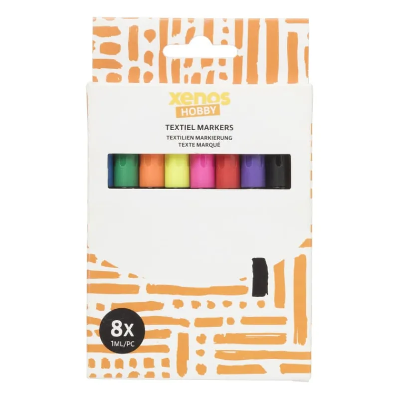 Xenos Stiften-Textiel markers - set van 8