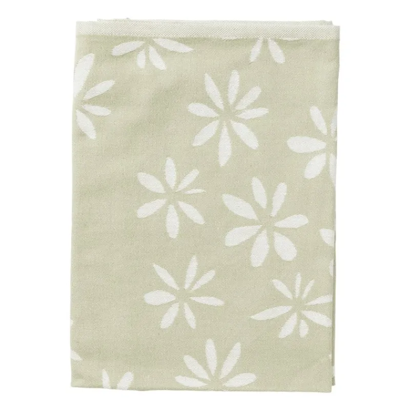 Xenos Thee- En Keukendoeken-Theedoek bloemen - groen/wit - 50x70 cm