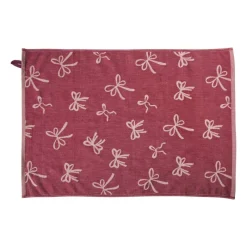 Xenos Thee- En Keukendoeken-Theedoek strikjes - bordeauxrood/roze - 50x70 cm