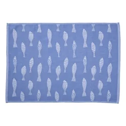 Xenos Thee- En Keukendoeken-Theedoek vissen - blauw/wit - 50x70 cm