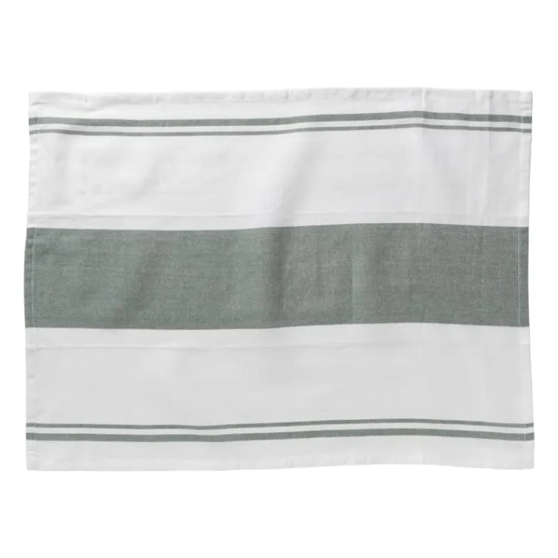 Xenos Thee- En Keukendoeken-Theedoeken set van 3 - groen/wit - 45x65 cm