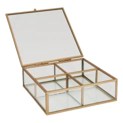 Xenos Sieraden Opbergen|Theedozen-Theedoos - 4 vakken - goud