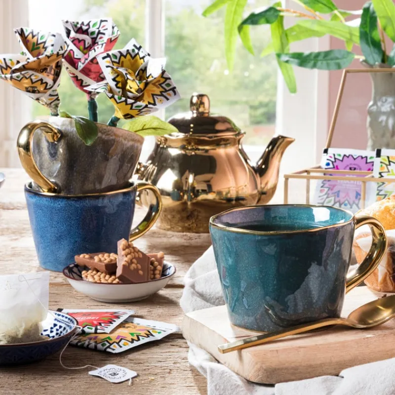 Xenos Sieraden Opbergen|Theedozen-Theedoos - 4 vakken - goud