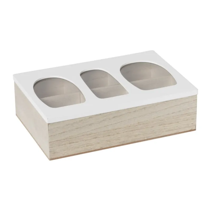 Xenos Theedozen-Theedoos organisch - 6 vakken - 26x16x7 cm
