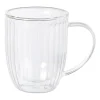 Xenos Theeglazen|Theeglazen-Theeglas dubbelwandig ribbel - 250 ml - glas