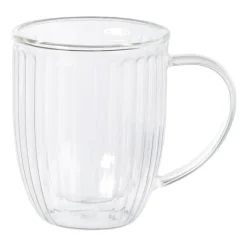 Xenos Theeglazen|Theeglazen-Theeglas dubbelwandig ribbel - 250 ml - glas