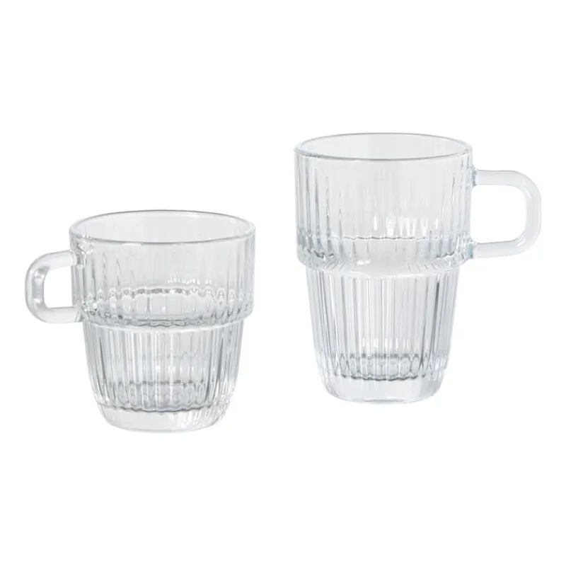 Xenos Theeglazen|Theeglazen-Theeglas ribbel met oor hoog - 315 ml