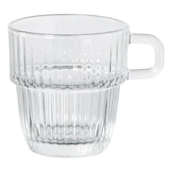 Xenos Theeglazen|Theeglazen-Theeglas ribbel met oor laag - 250 ml