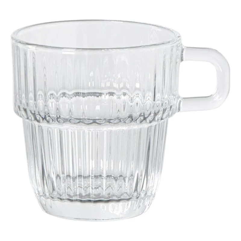 Xenos Theeglazen|Theeglazen-Theeglas ribbel met oor laag - 250 ml