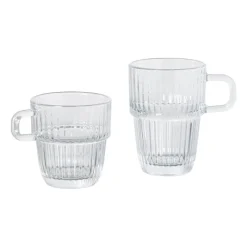 Xenos Theeglazen|Theeglazen-Theeglas ribbel met oor laag - 250 ml