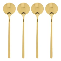 Xenos Thee Accessoires|Lepels-Theelepel goud - set van 4 - 13 cm