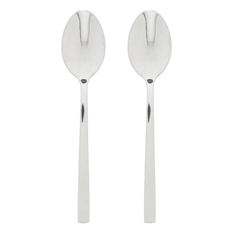 Xenos Lepels-Theelepels - zilverkleurig - set van 2