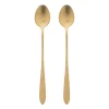 Xenos Lepels-Theelepels lang - goudkleurig - set van 2