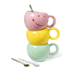 Xenos Thee Accessoires|Lepels-Theelepels roze - glas - set van 4