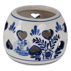 Xenos Holland Souvenirs-Theelichthouder - Delfts blauw - ⌀9 cm