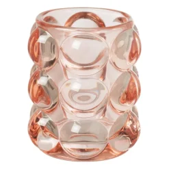 Xenos Waxinelichthouders-Theelichthouder bubbels - roze - ø8.5x9 cm