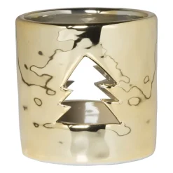 Xenos Spellen|Kerstcadeaus-Theelichthouder goud - diverse varianten - ø7.8x7.6 cm