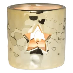 Xenos Spellen|Kerstcadeaus-Theelichthouder goud - diverse varianten - ø7.8x7.6 cm