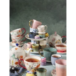 Xenos Theepotten-Theepot bloemen en vlinder - multikleur - 750 ml