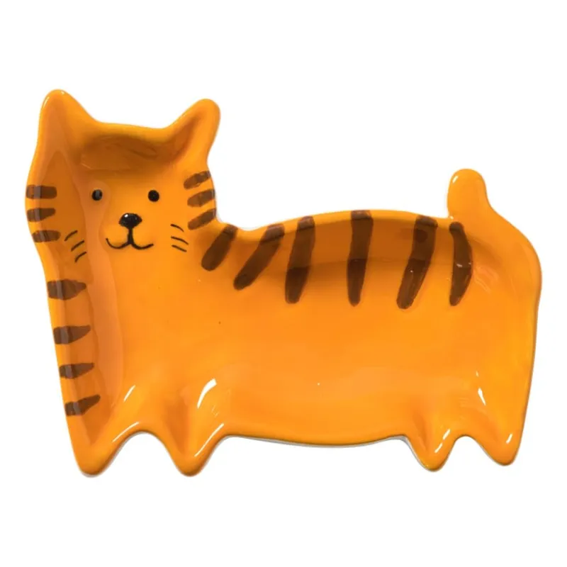 Xenos Thee Accessoires-Theezakjeshouder kat - oranje/bruin - 2.3x8 cm