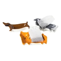 Xenos Thee Accessoires-Theezakjeshouder kat - oranje/bruin - 2.3x8 cm