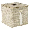 Xenos Opbergboxen|Kerstcadeaus-Tissuebox zeegras - naturel - 13x14x14 cm