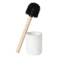 Xenos Toiletborstels-Toiletborstel Terrazzo - wit - ø10x37.5 cm