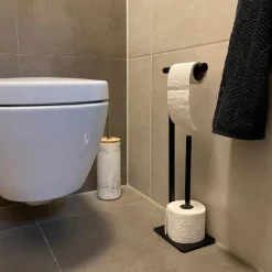 Xenos Toiletrolhouders-Toiletpapierhouder - metaal - 16,5x13x53,5 cm