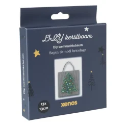 Xenos Knutselpakketten|Kerst Knutselen-Touwfiguren kerstboom - hout/touw - 12x12 cm